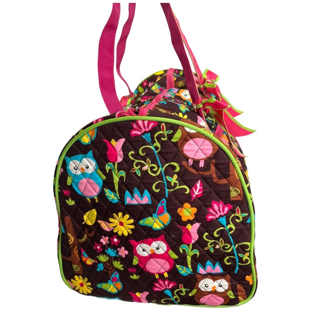 NGIL Vibrant Owl And Floral Print Quilted Brown Pink - Picture 5 of 11